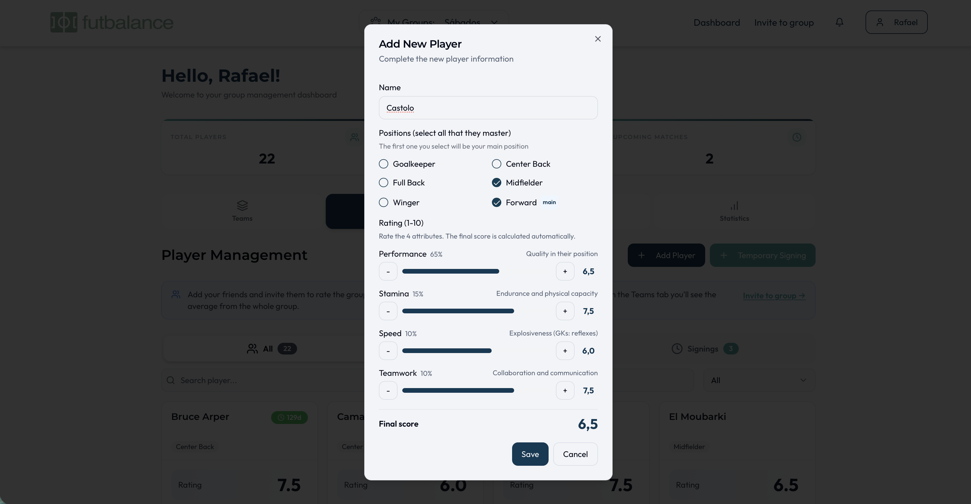 FutBalance - New player attribute algorithm