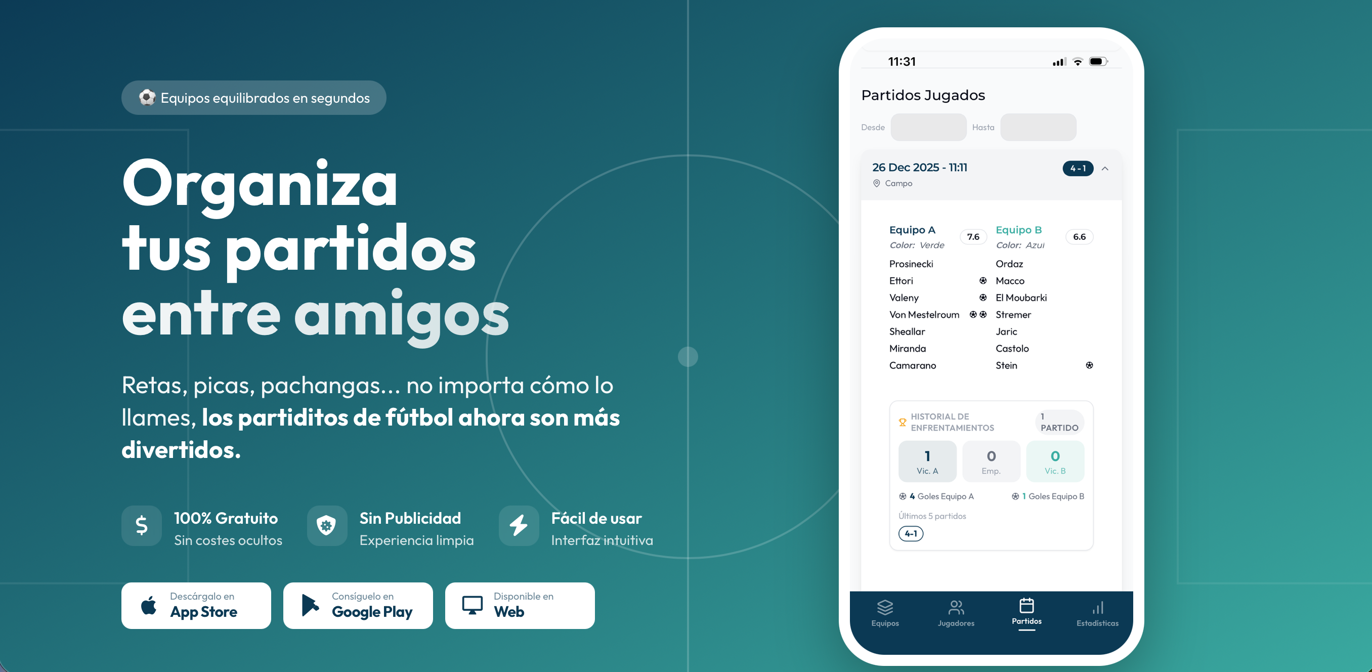 FutBalance - Home renovado con carrusel de pantallas y sección de testimonios