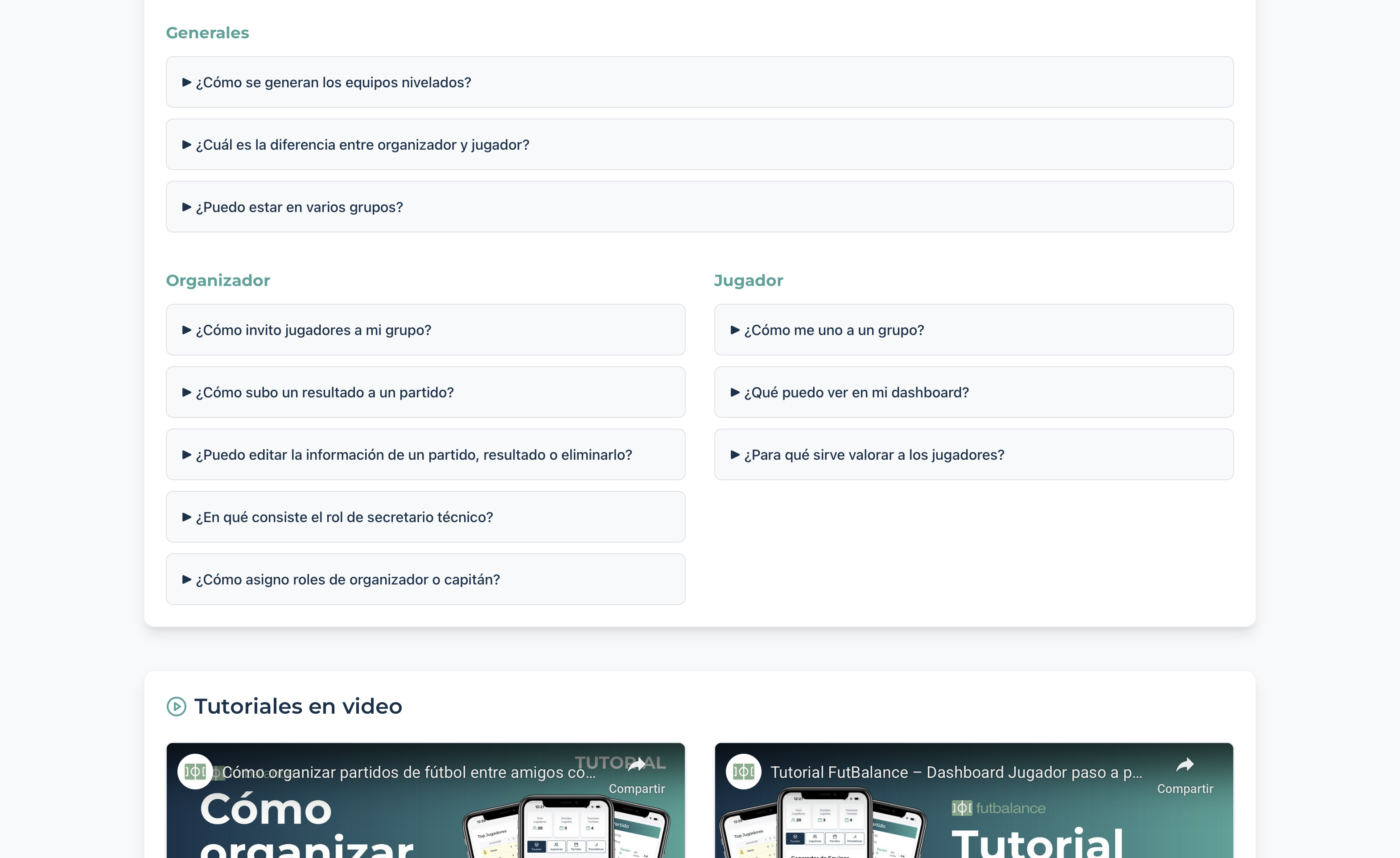 FutBalance - Ayuda y FAQ