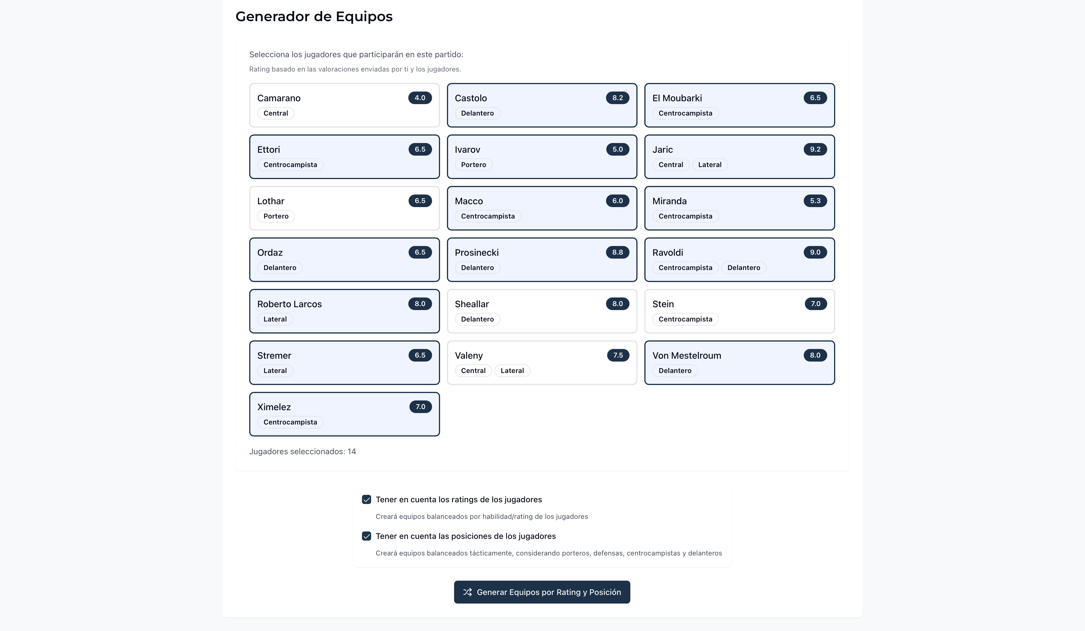 FutBalance - Generador de Equipos