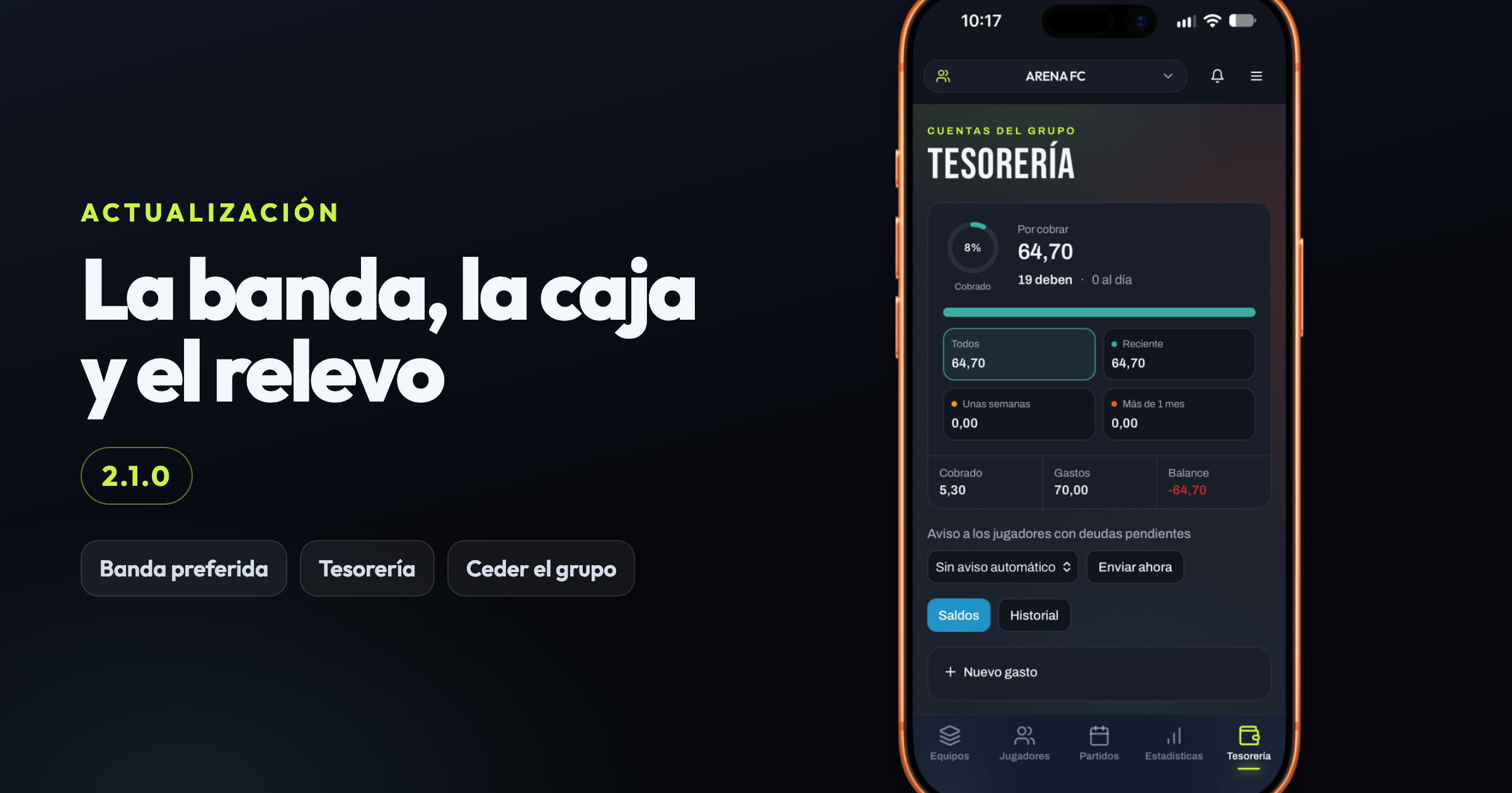 FutBalance 2.1.0: la banda, la caja y el relevo