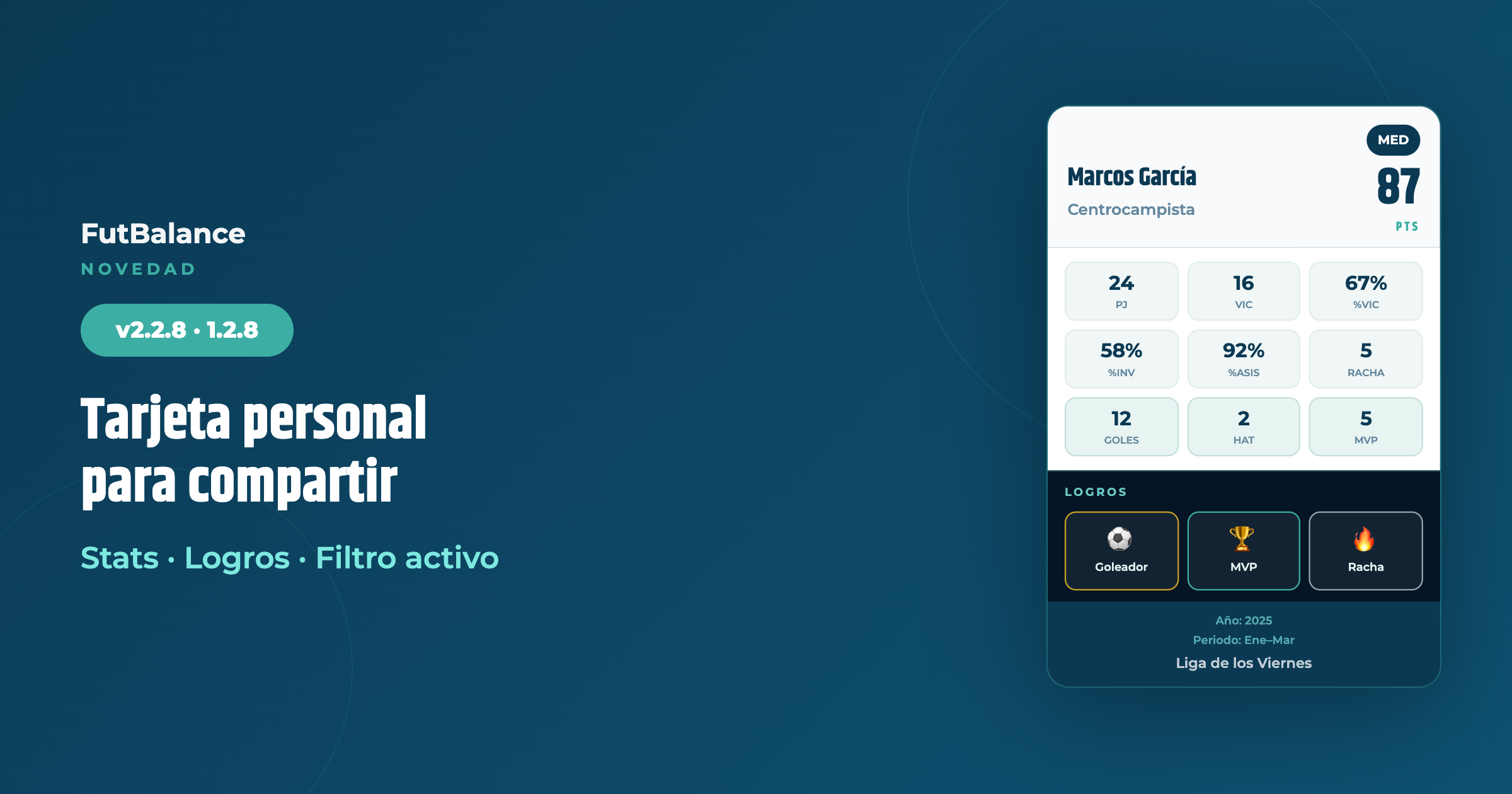 FutBalance 2.2.8 – Tarjeta personal