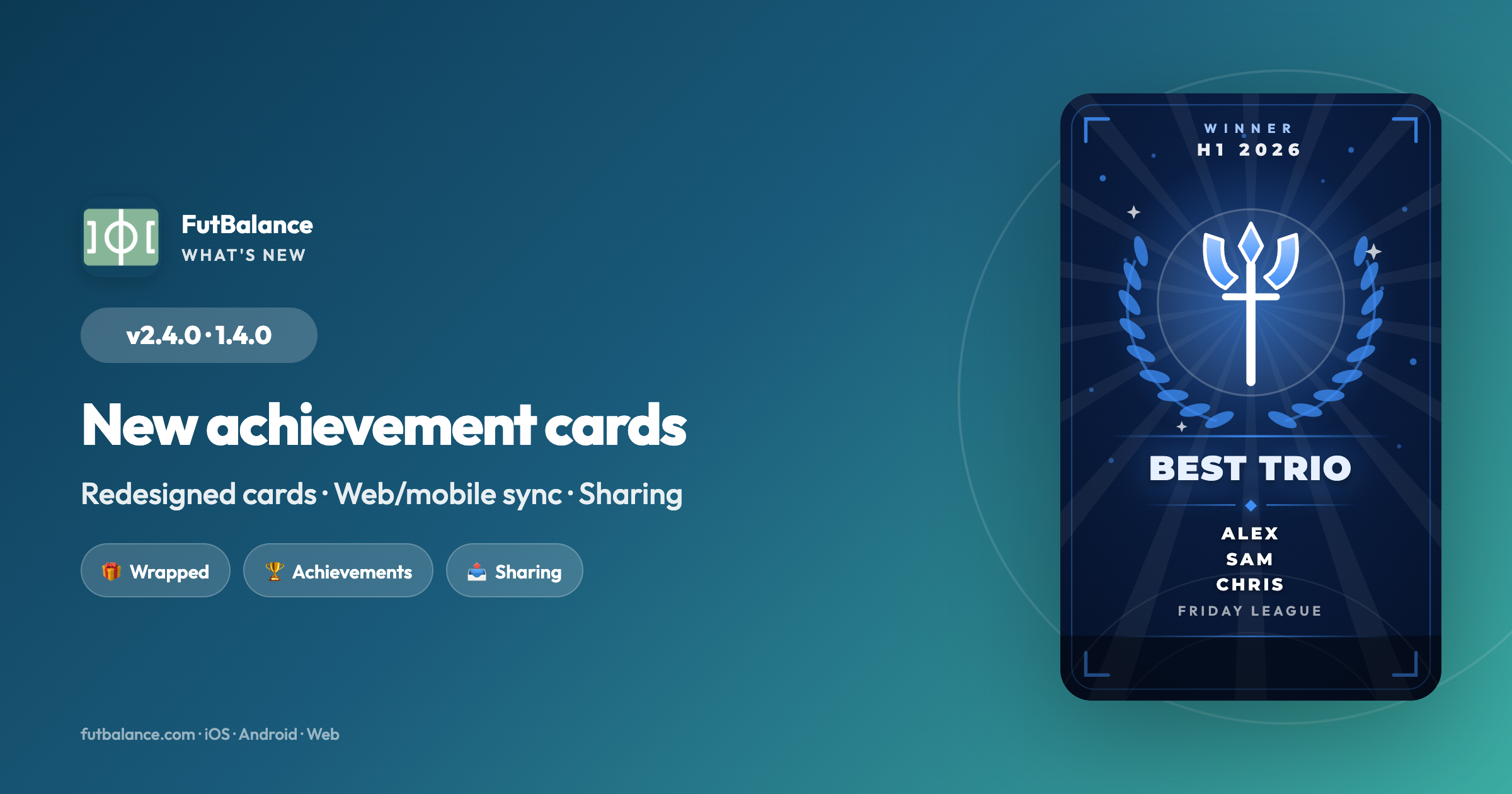 FutBalance 2.4.0 – New achievement share cards