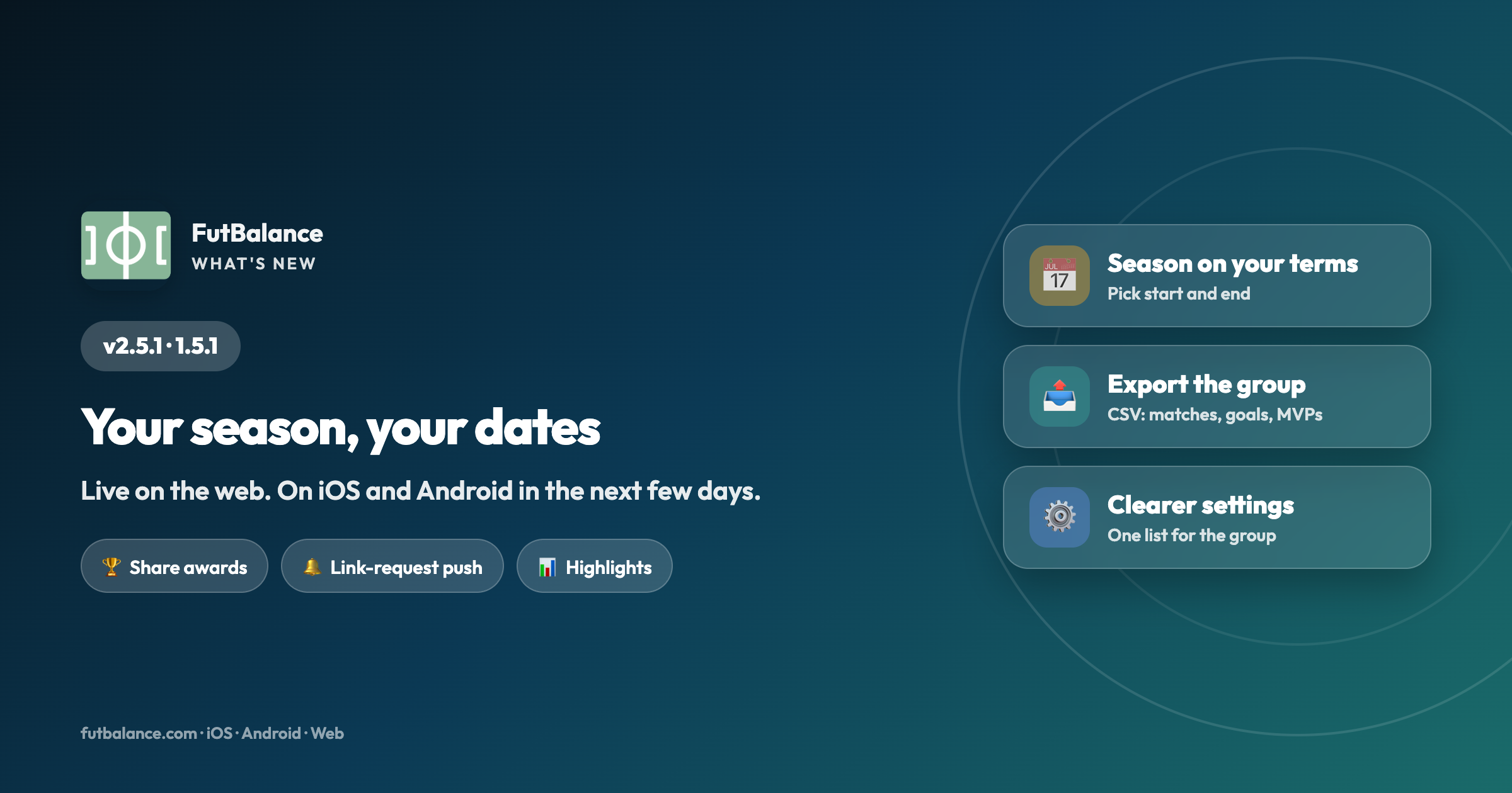 FutBalance 2.5.1 – Custom season, group export and settings